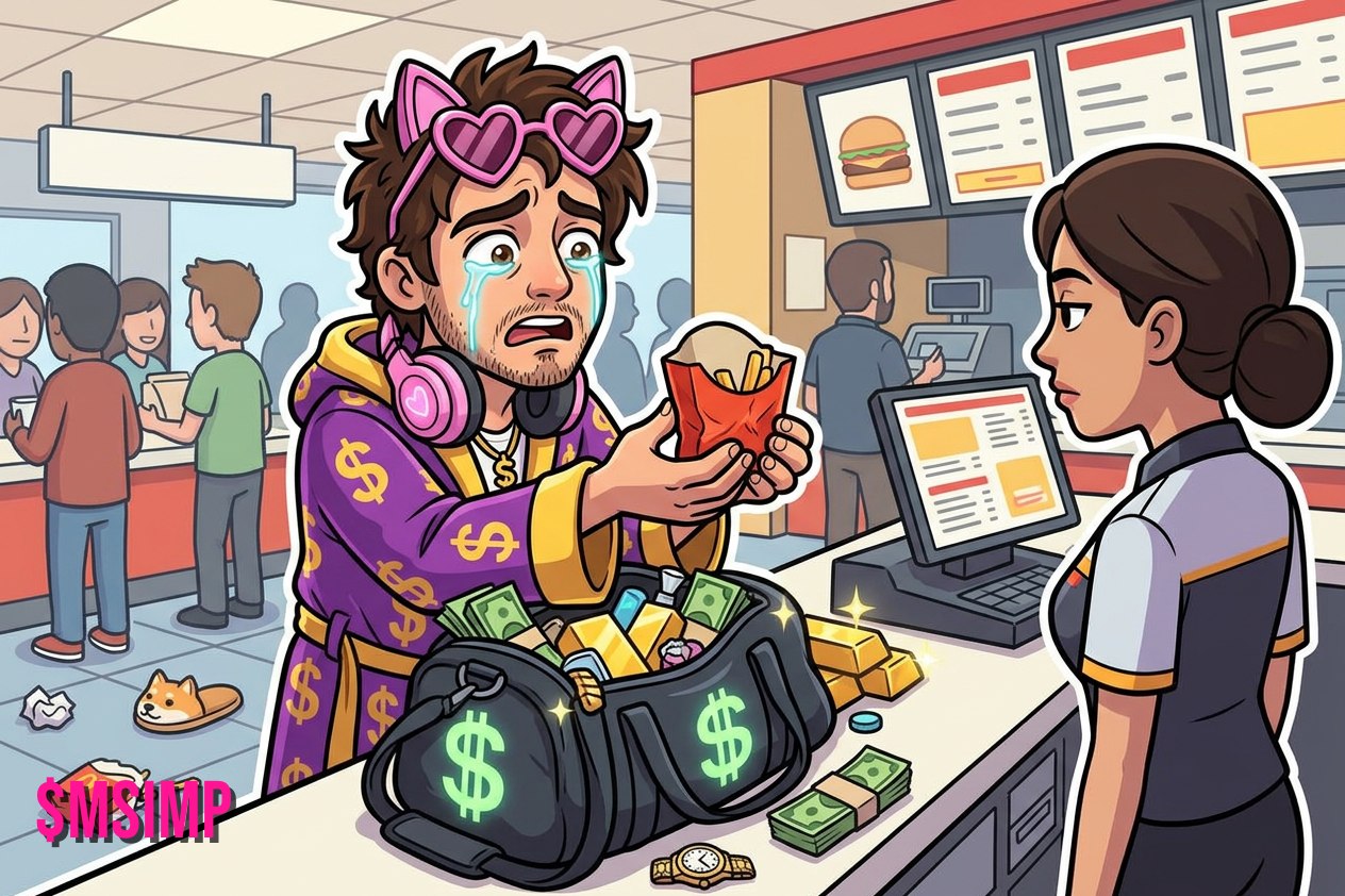 He brought the whole treasury for fries and a chance.
